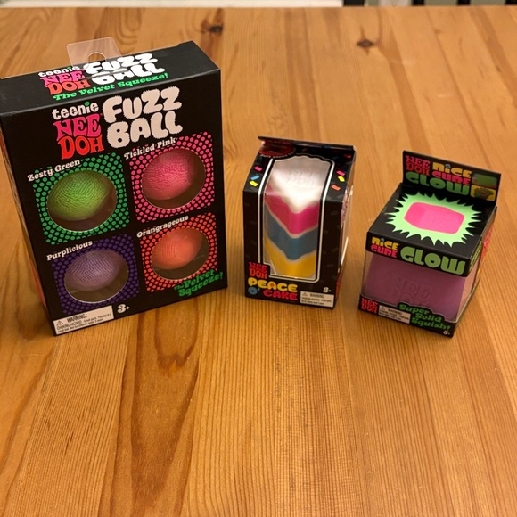 Schylling Other - Nee doh bundle fuzz balls cake and purple glow cube